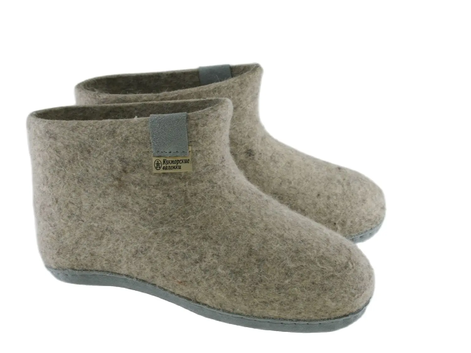 Домовуши- тапочки женские из войлока 100% овечьей шерсти с подошвой натуральной