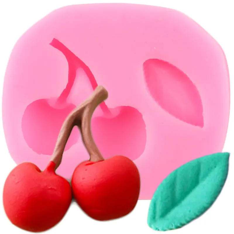 

Cherry Cake Border Silicone Molds Leaves Fondant Mould Cake Decorating Tools DIY Candy Resin Clay Chocolate Gumpaste Moulds