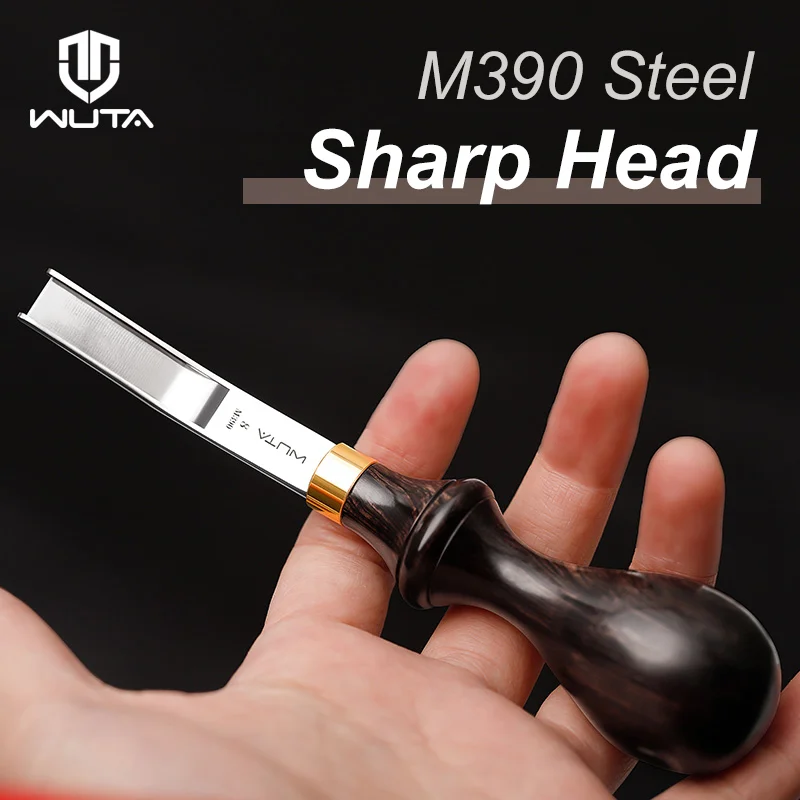 Pаспродажа WUTA Профессиональный широкий кромкооблицовочный инструмент для резки кожи M390 из стали и кожи Pаспродажа WUTA Профессиональный широкий кромкооблицовочный инструмент для резки кожи M390 из стали и кожи