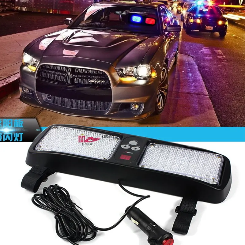 

12V Car Windshield Police Strobe Lights 86LED Sun Visor Emergency Hazard Warning Flashing Car Truck Day Light
