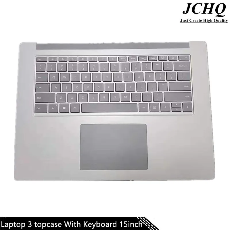 

JCHQ For Surface Laptop 3 1873 15inch Topcase with Keyboard Flex Cable Sliver US Farbic