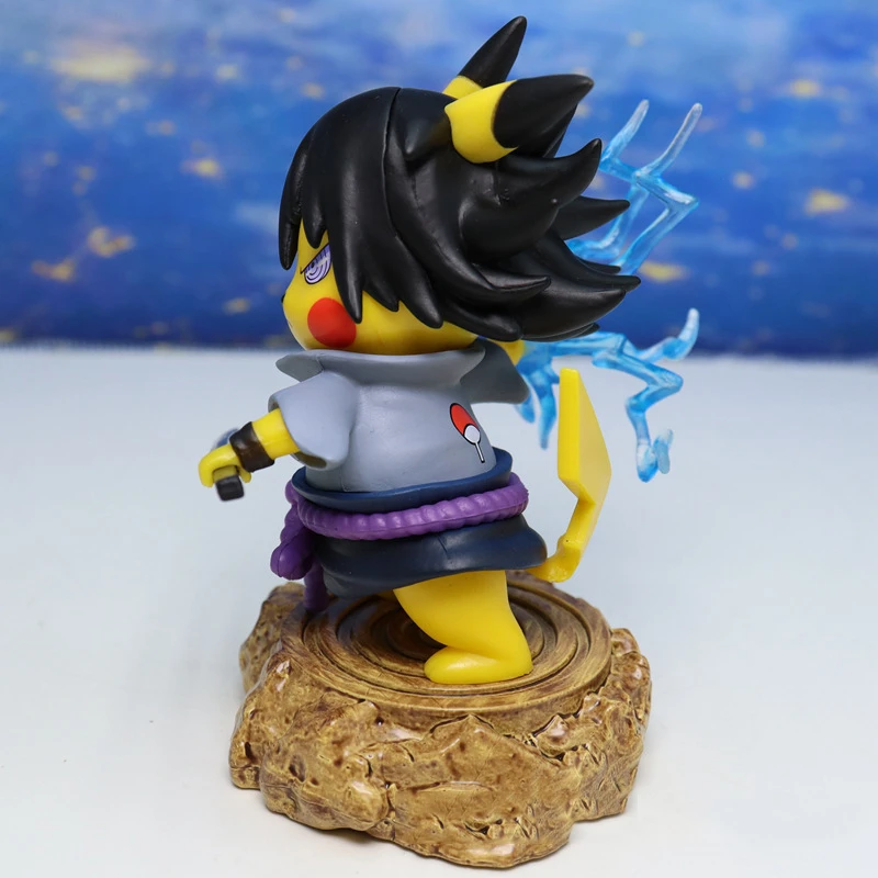 1 шт. мультяшная кавайная Аниме Фигурка покемона Pikachu Cos Uchiha Sasuke модель автомобиля