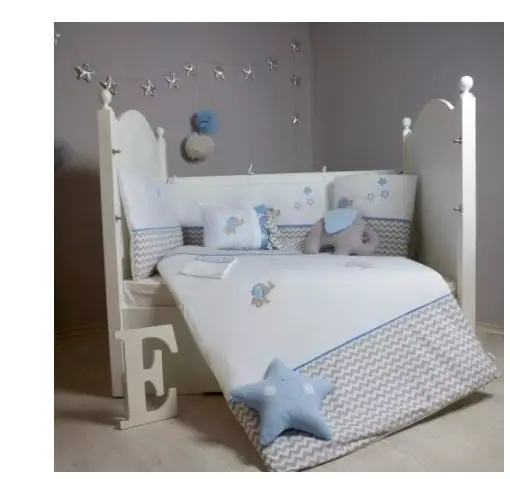 9 held in Turkey dream baby nursery crib bedding sets for boys and girls cartoon baby cot bumper cotton soft anti-allergic