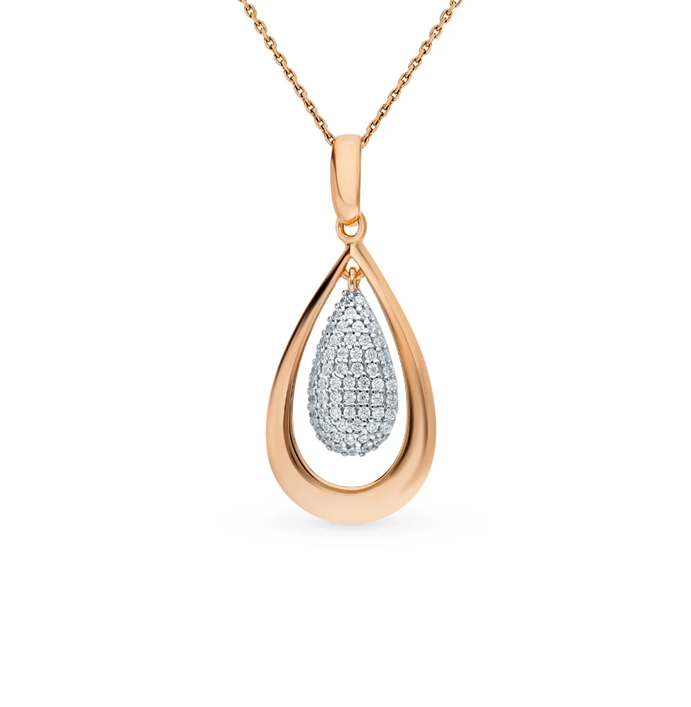 Серебряная подвеска с фианитами SUNLIGHT проба 925 | Украшения и аксессуары