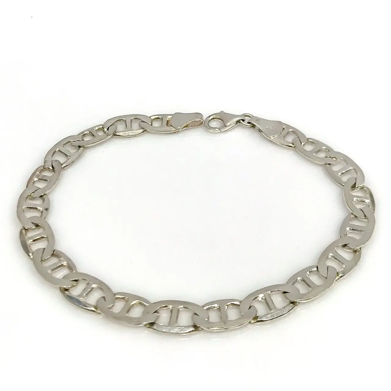 

9 mm Thick Simple Sports Gourmet Silver Male Bracelet