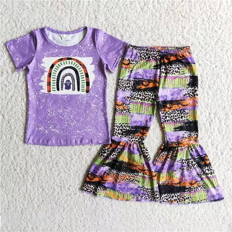 

baby girl clothes newborn infant baby outfit set short sleeve top and bell bottom pant toddler clothes set