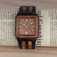 square creative fashion quartz wood wristwatch mens personalized top brand luxury wooden men watch gift relogio masculino