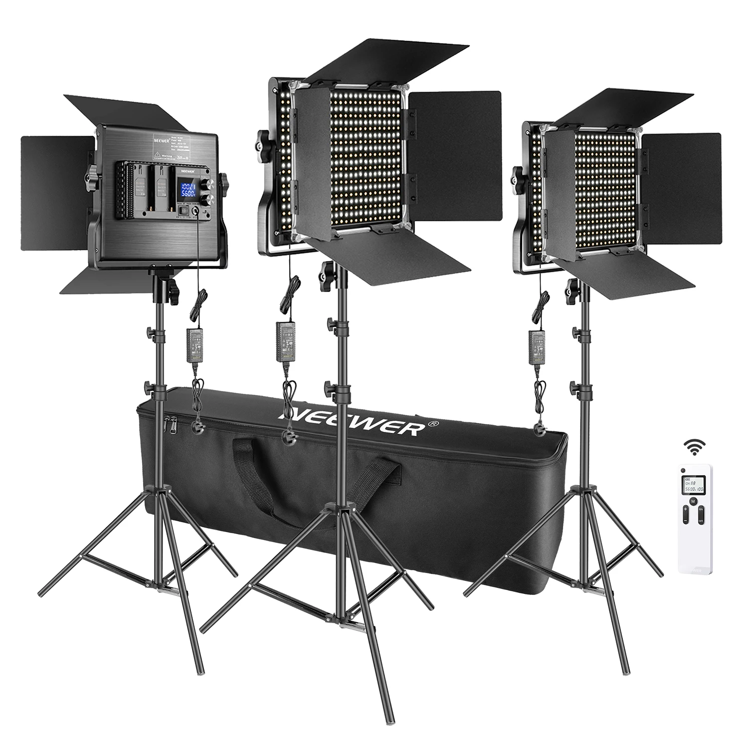 Neewer 3 шт передовые 2 4G 660 светодиодный видео светильник фотографии ing Dimmable Bi Цвет