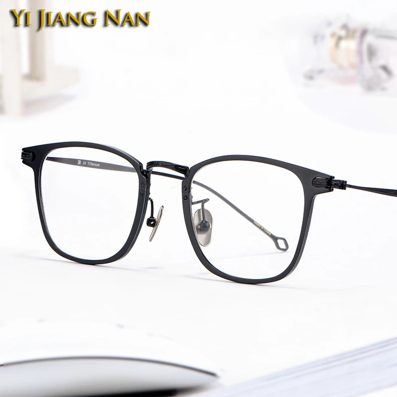 Мужские модные брендовые дизайнерские квадратные очки из чистого титана