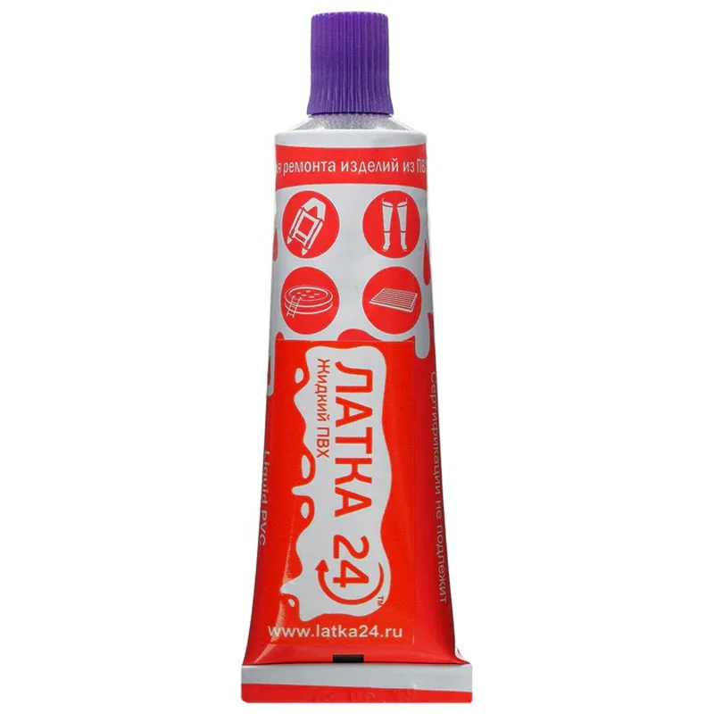 Жидкая латка необходим для ремонта надувных лодок и других изделий из ПВХ Латка 24