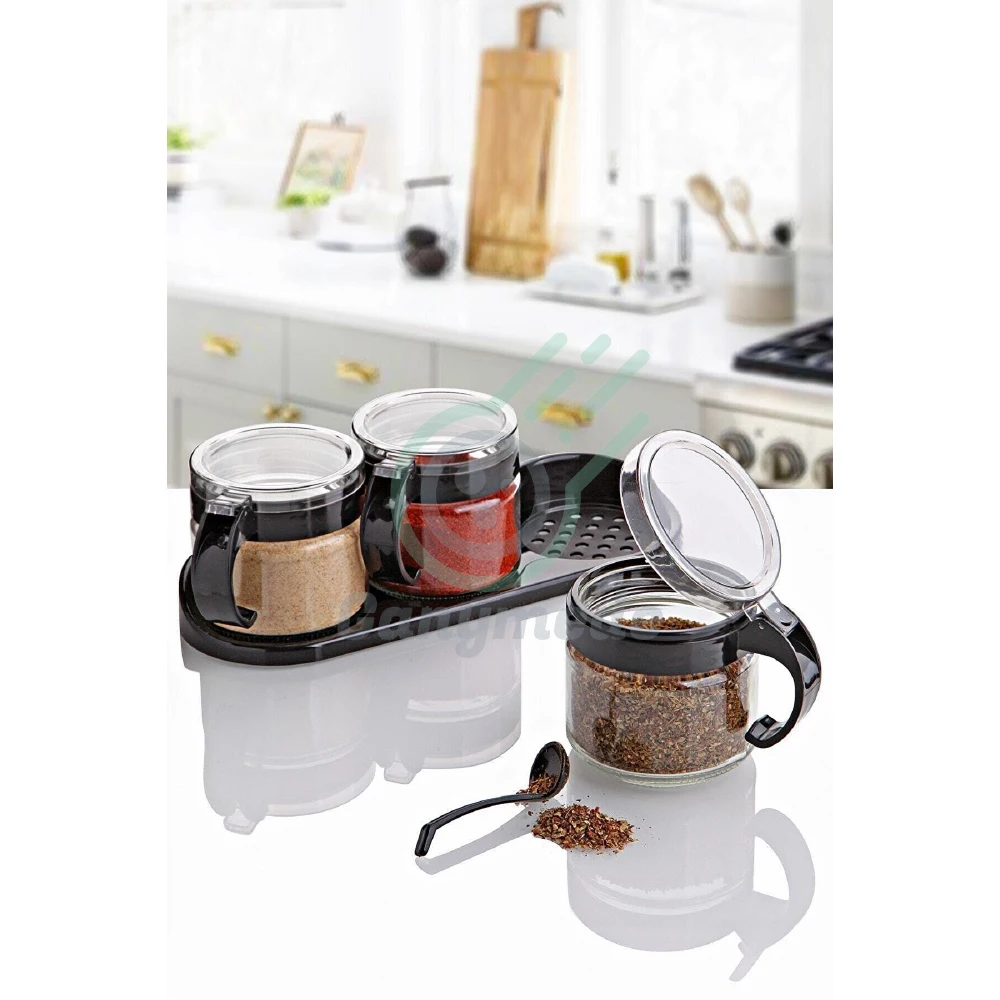 Набор специй серии Lux Desire с 3 подставками и ложками. Паприка черный перец Миньон т.