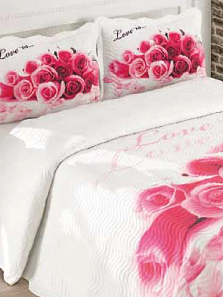 My blanket Love Double Quilted Bed Cover Digital Printing Yıkabilir Fabric Breathable feature can Be Ironed on Discounted Price | Дом и сад