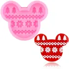 Силиконовая форма в виде Головы Микки Диснея, форма для ключей с держателем для телефона, форма для брелока из эпоксидной смолы, для ожерелья, елки, ювелирных изделий