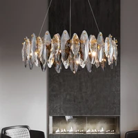 biewalk modern ash crystal chandelier luxury led transparent chandelier living room dining room bedroom kitchen lsland chandelie