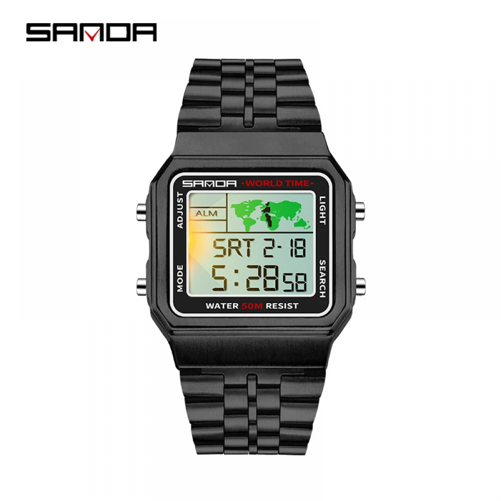 Часы наручные SANDA Мужские Цифровые брендовые Роскошные уличные