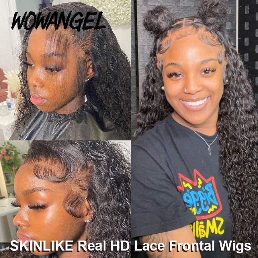 Wowangel HD Lace Frontal Wigs 250% 13X6 Lace Front Wigs Water Wave HD Lace Closure Curly Wigs Full Lace Human Hair Wig For Woman