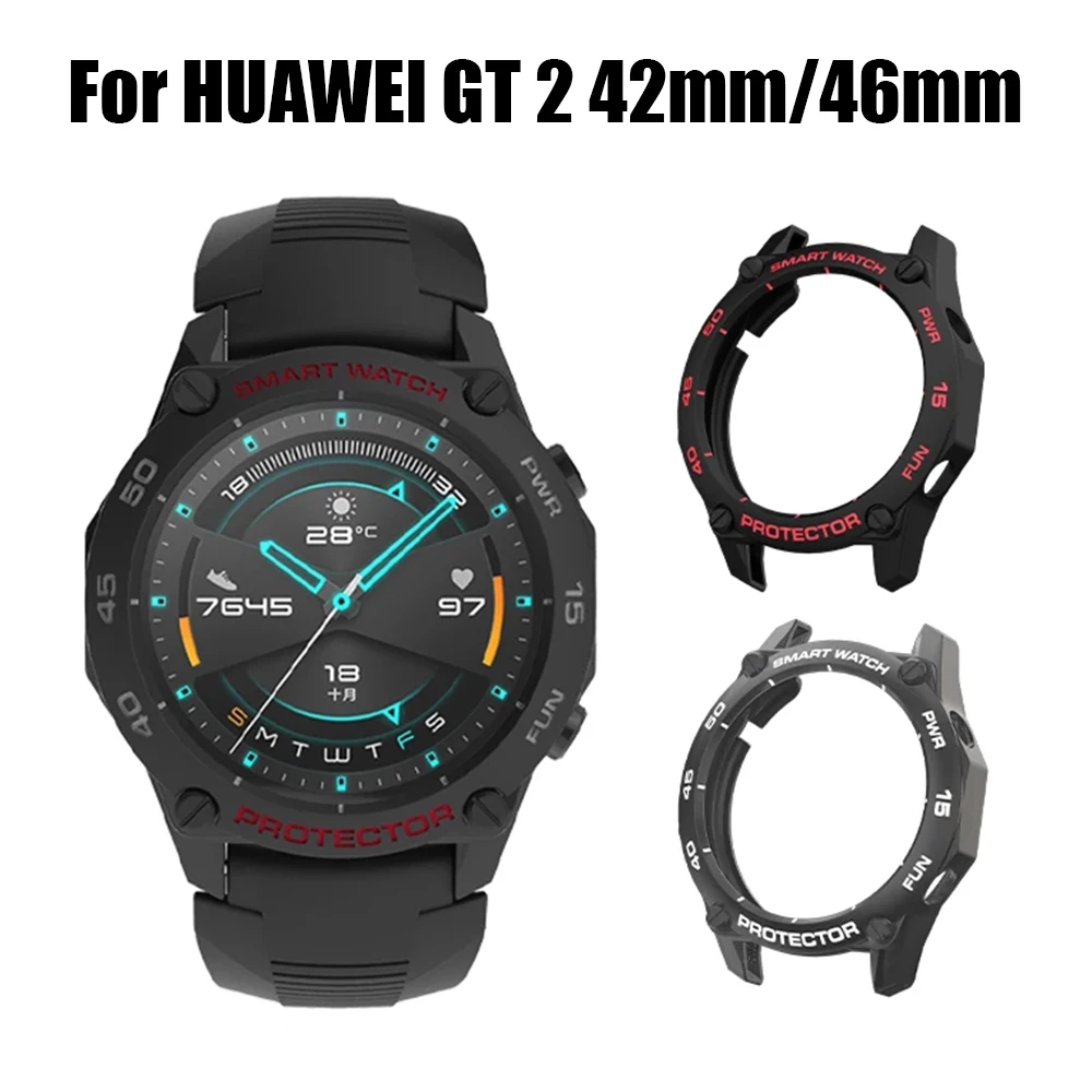 Coque De Protection Souple TPU Pour Honor MagicWatch 2 (46 Mm) - Lot Complet Avec Films écran - Noir Résistant Aux Chocs Et Rayures