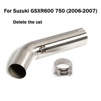 for suzuki gsxr600 gsxr750 2006 2007 exhaust mid link pipe slip on connecting tube stainless steel delete cat motorcycle