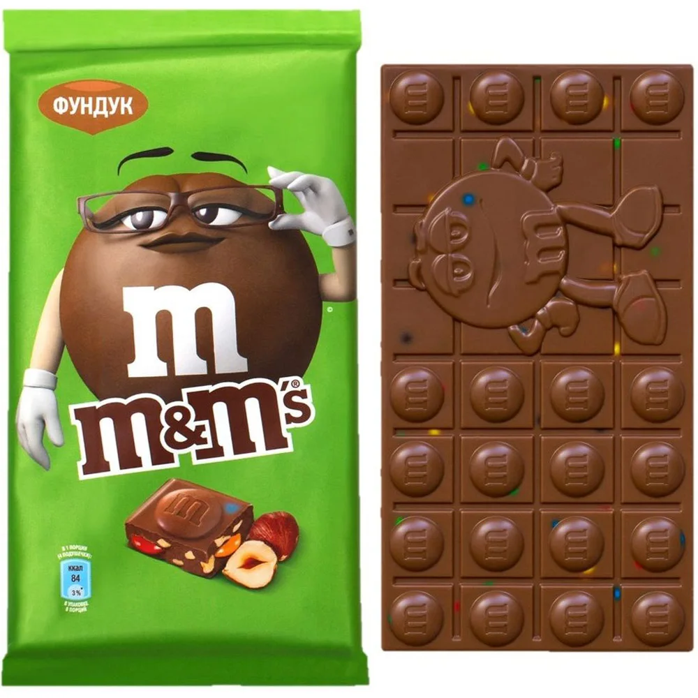 M&ampM's Шоколадная плитка c фундуком и драже  122г|Драже| |