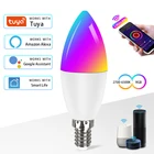 Светодиодная лампа Tuya Smart Wifi E14, RGB + CW + WW, 5 Вт, 7 Вт, 9 Вт