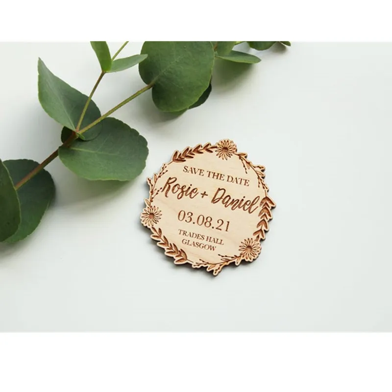 Деревянный магнитный цветочный венок на заказ круглые магниты для сохранения