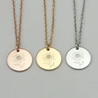 Ювелирные изделия для девушки, подвески с изящными дисками с гравировкой в виде рождения и цветка