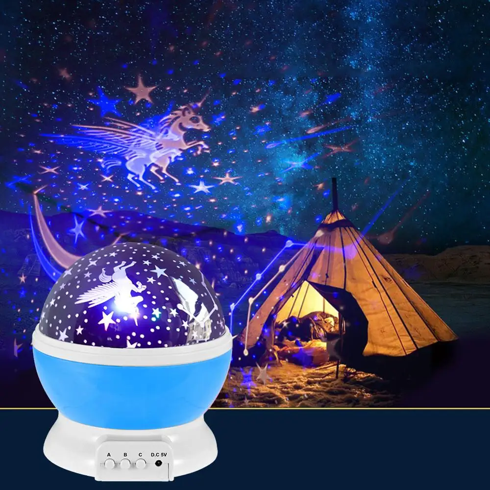 

VKTECH Colorful Rotary USB LED Starry Night Light Star Projector Battery Child Kids Gift Bedroom Lamp Bedside Light Dropshipping