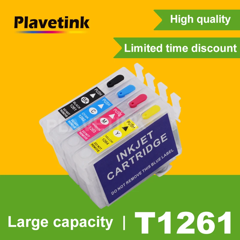 Заправляемый чернильный картридж Plavetink T1261 стилус NX330 NX430 для принтеров Epson Workforce 520