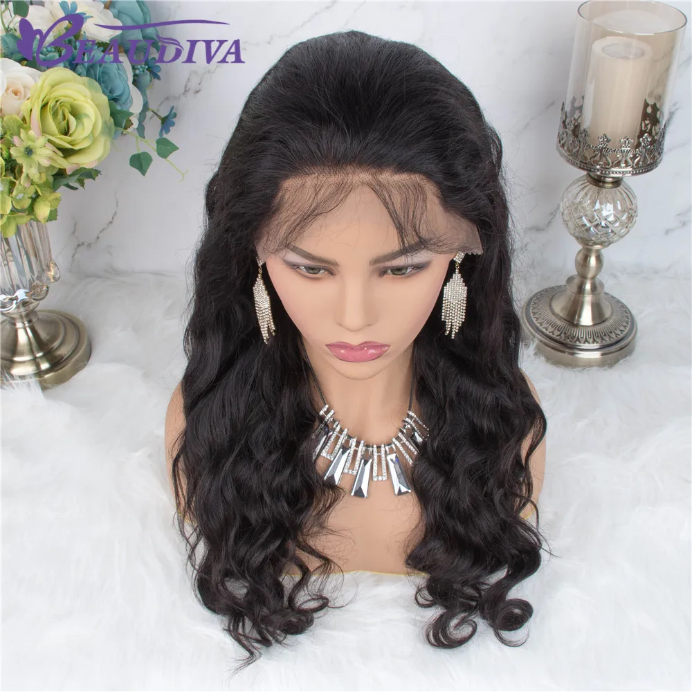Beaudiva 360 парик из натуральных волос на кружевной основе, предварительно выщипанный с детскими волосами, свободный волнистый парик 360 кружевных фронтальных париков