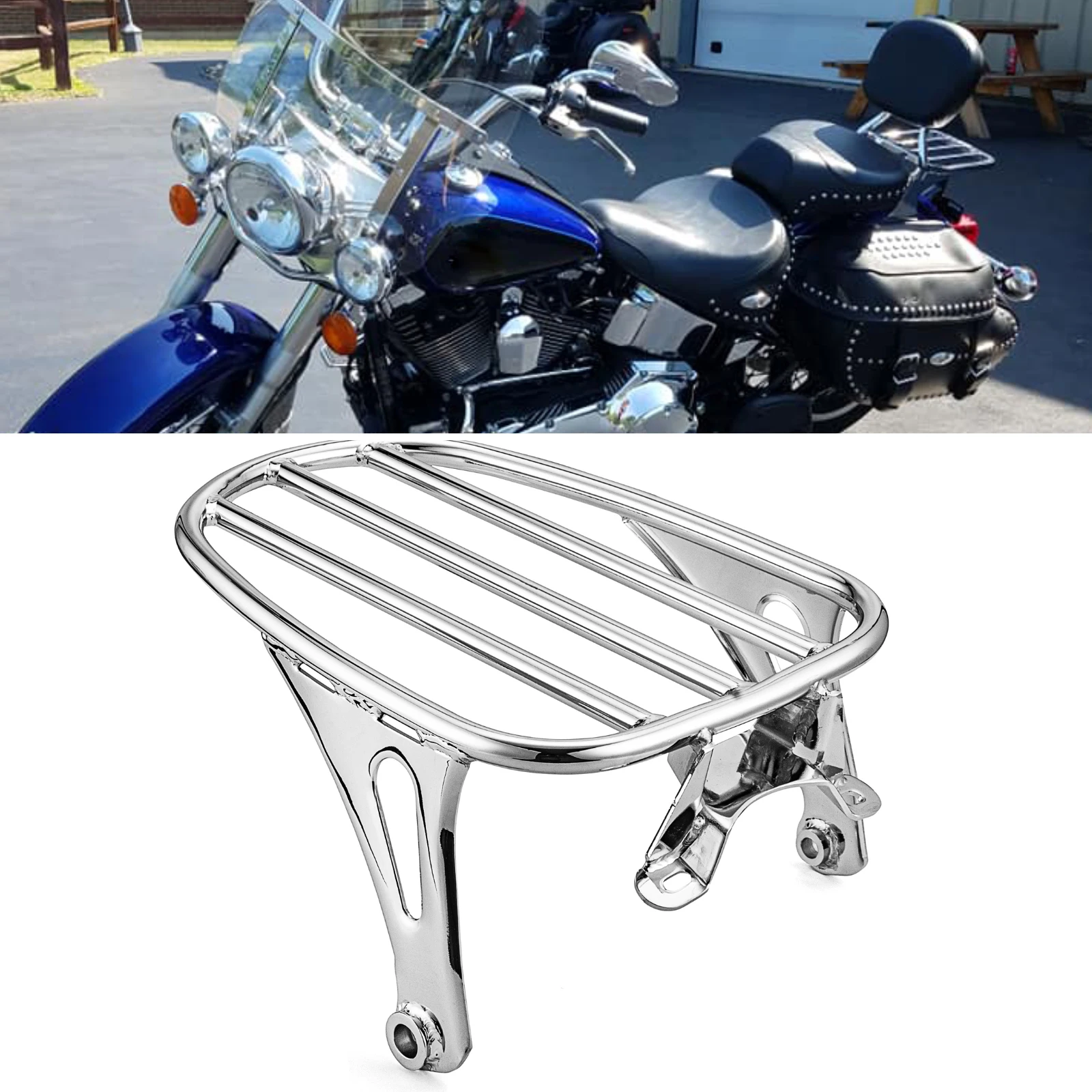 

Motorcycle Parts For Harley 2018-2021 Deluxe Heritage Classic Chrome Solo Tour Bag Luggage Rack Kit Steel With Triple Plating