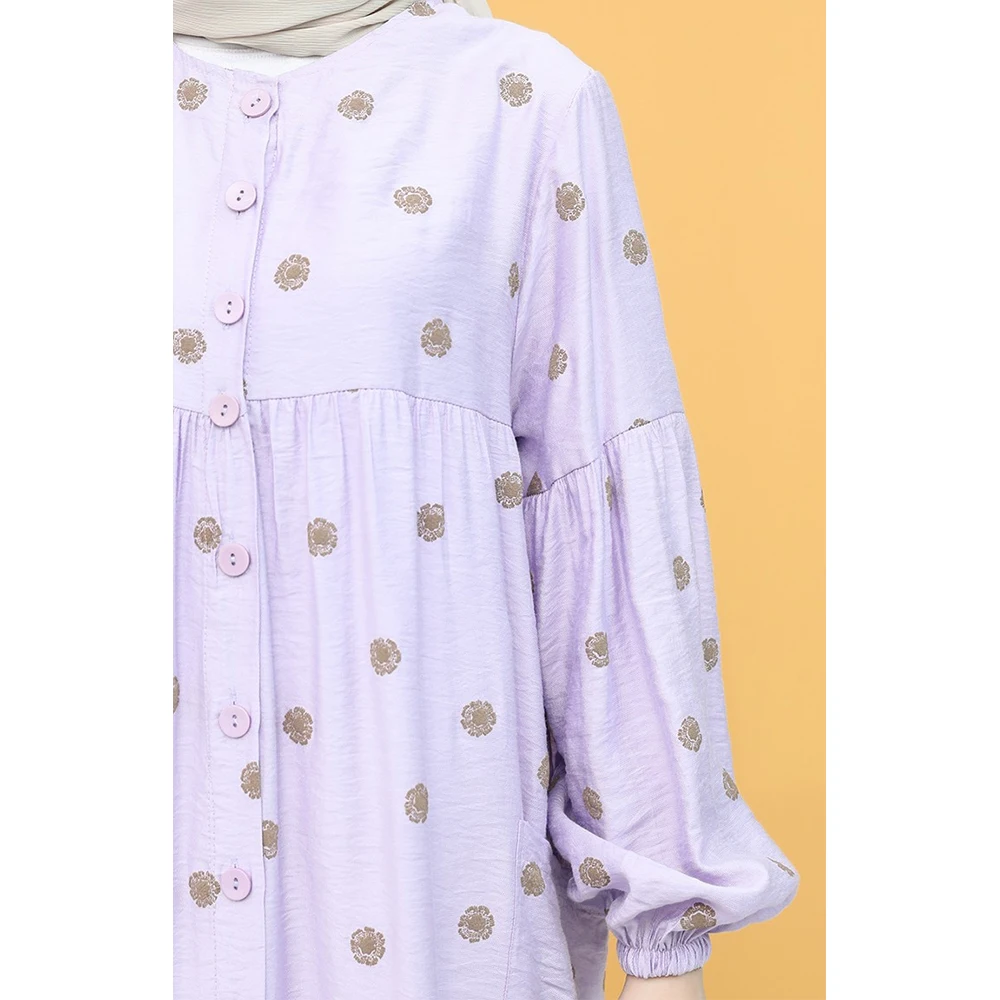

Button Detail Pocket Dress Dubai Turkey Muslim Fashion Hijab Dress Islamic Clothing African Dress For Women Robe New Season 2021