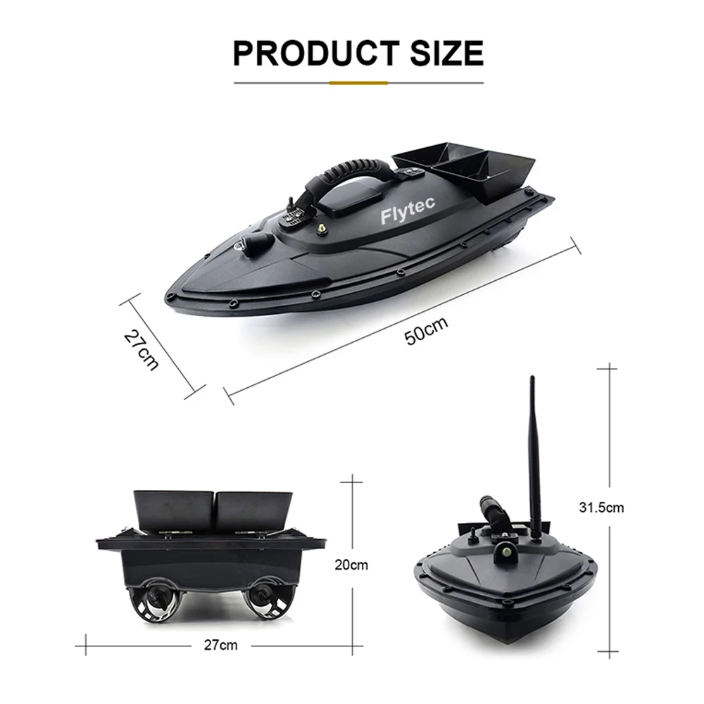 

Flytec HQ2011-5 Fishing Tool Smart RC Bait Boat Toy Dual Motor Fish Finder Fish Boat Remote Control Fishing Boat Ship Speedboat
