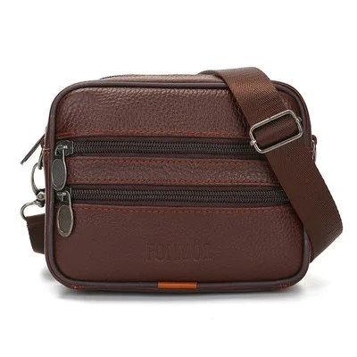 

High Quality Oil Wax Cowhide Men Business Cross Body Briefcase Crocodile Pattern Vintage Genuine Leather Messenger Shoulder Bags