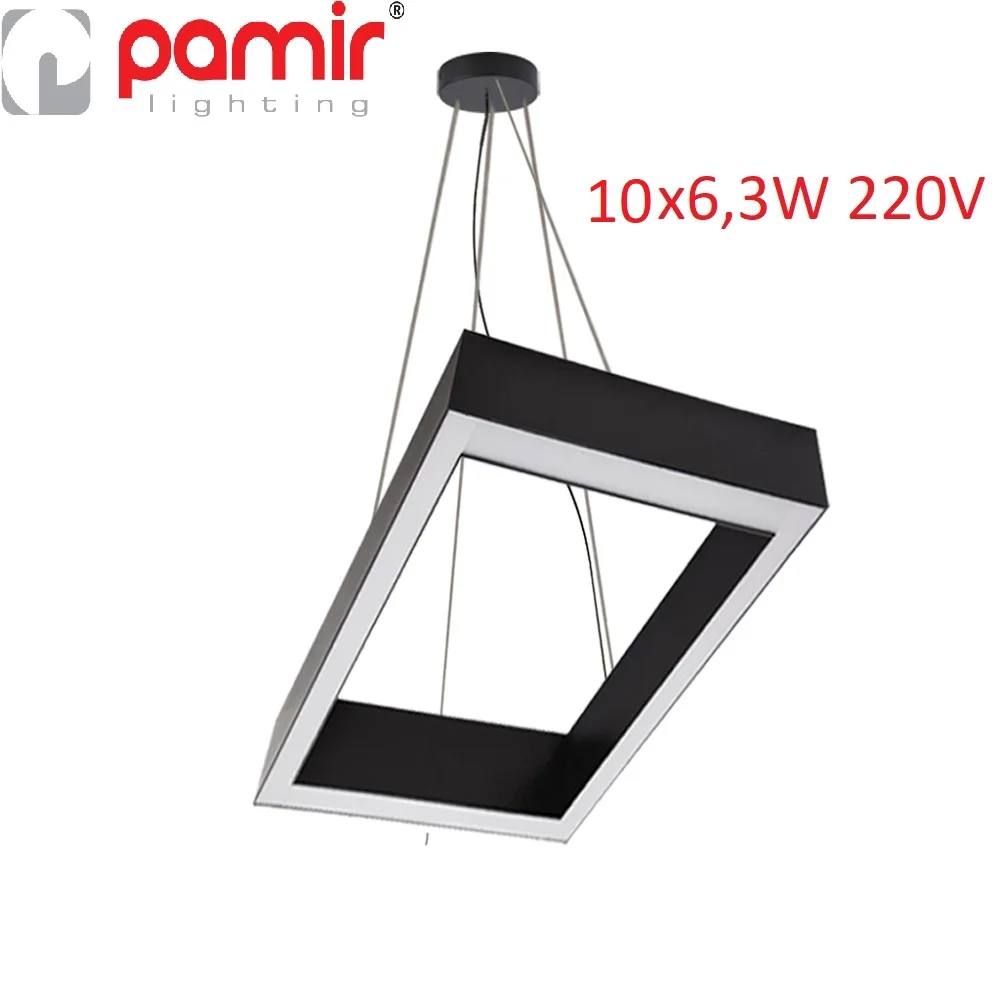 Pamir Lighting 10x6,3W L: 640x921mm Square Type Suspended LED Lighting Fixture PL7SK23L15C Energy Saving Light Decorative Design