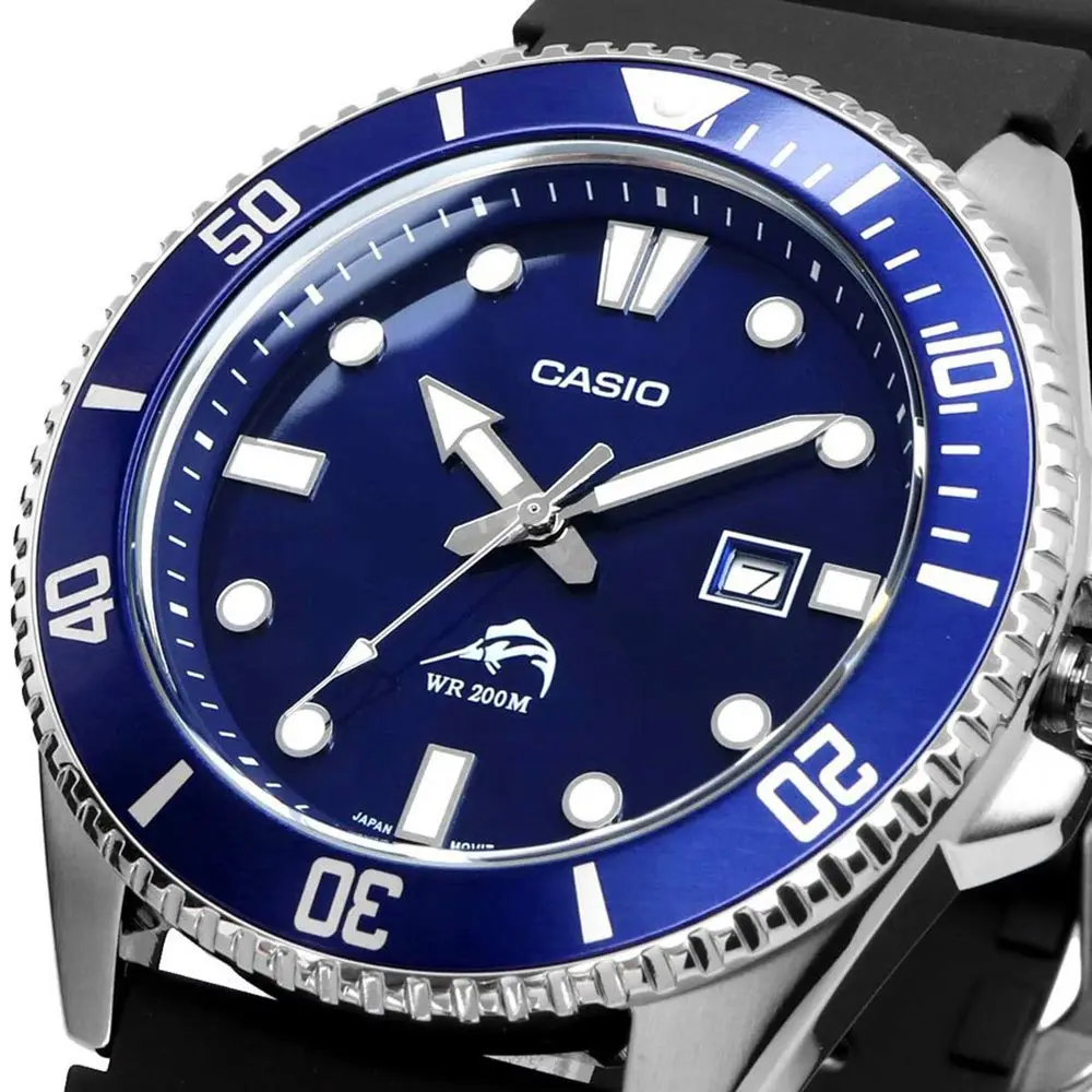 Мужские часы для дайвинга Casio MDV-106B-2A MARLIN резиновый синий циферблат ремешок |