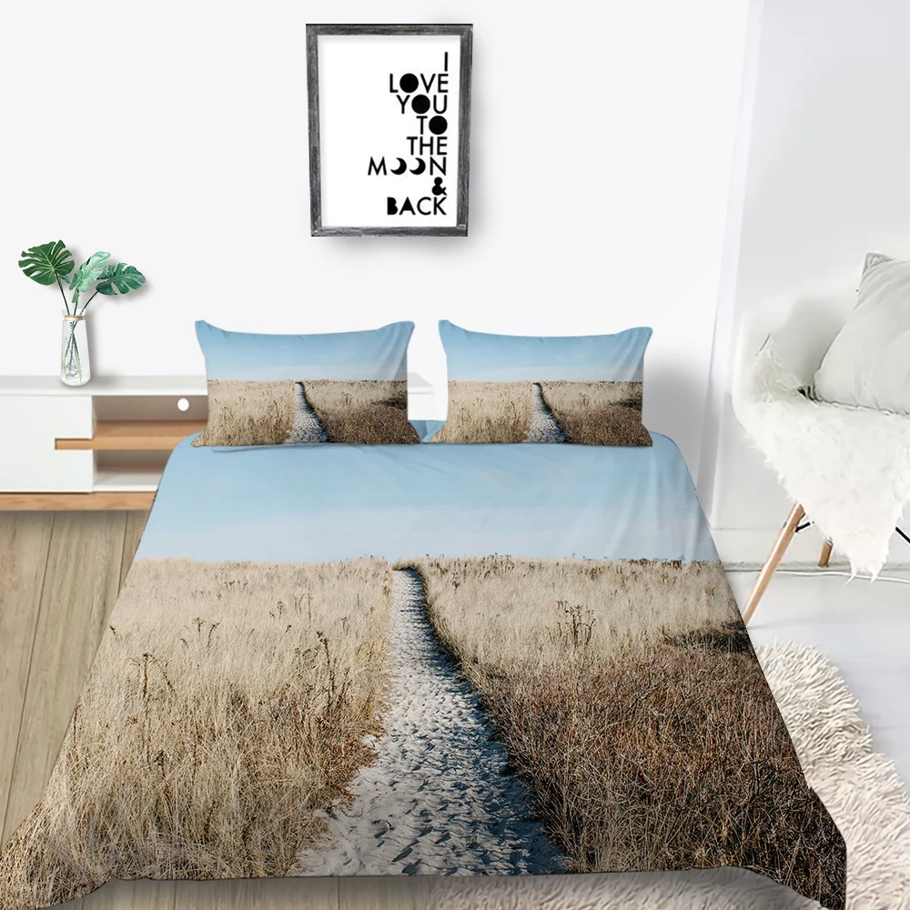 Комплект постельного белья с изображением заката красивый романтический 3D