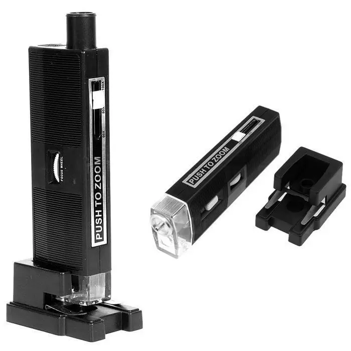 Микроскоп карманный Kromatech 60-100x мини с креплением для смартфона подсветкой (1 LED) и
