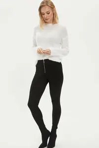 DeFacto женские черные обтягивающие леггинсы, женские повседневные леггинсы на молнии, женские обтягивающие Pants-K7644AZ20SP