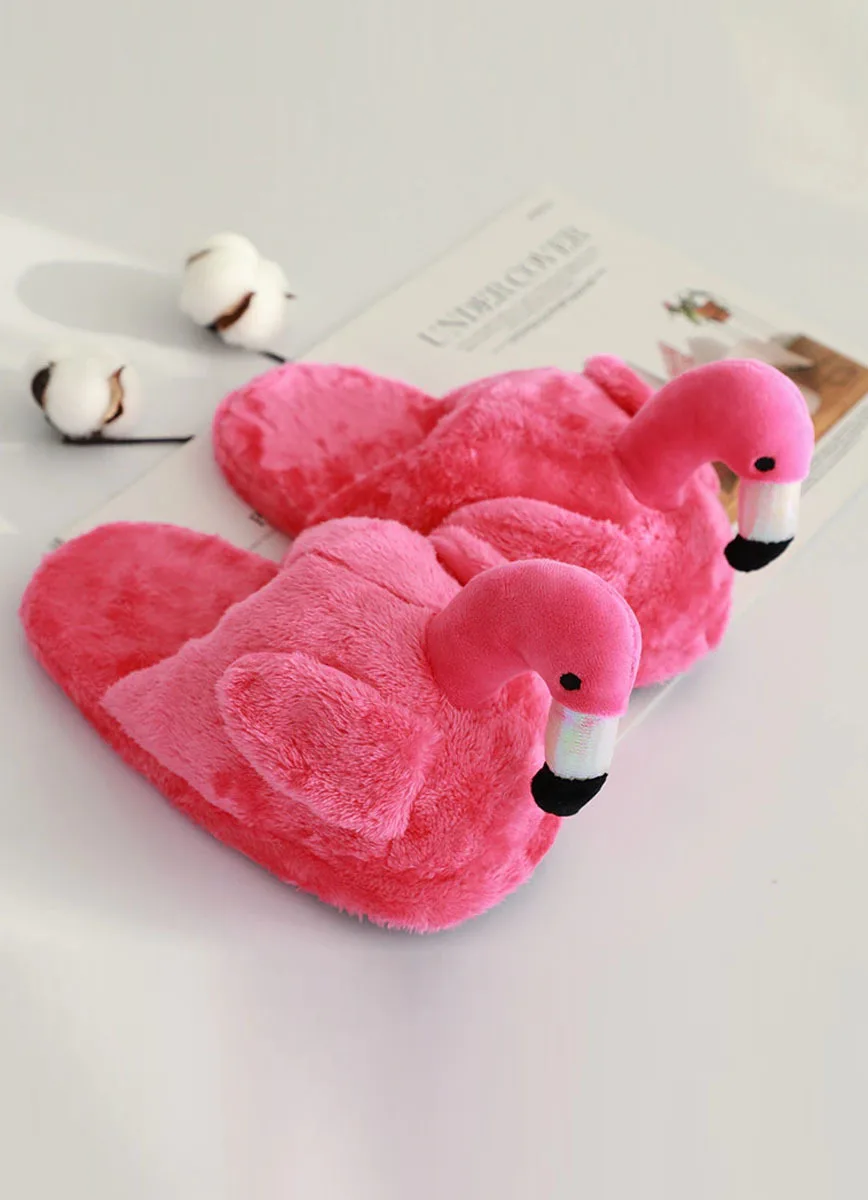 Тапочки фламинго темно-розовые С ОТКРЫТОЙ Пяткой | Обувь