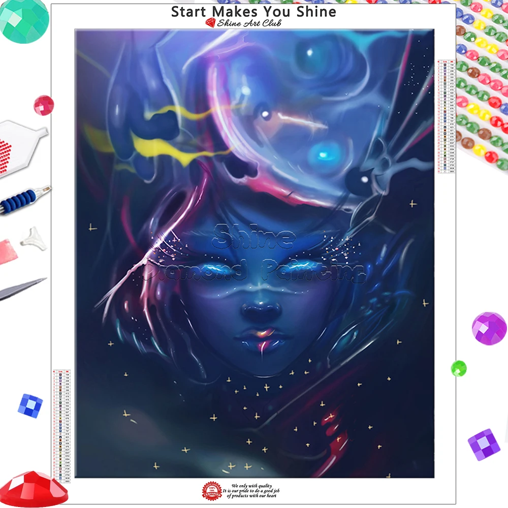 Алмазная живопись индийская религиозная мультяшная фантазия девушка звезда