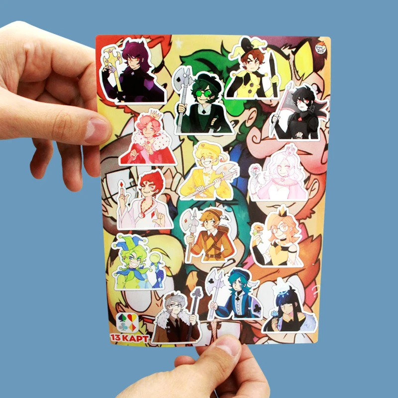 Самоклеющиеся наклейки на пленке комиксы 13 карт прикольные телефон ноутбук