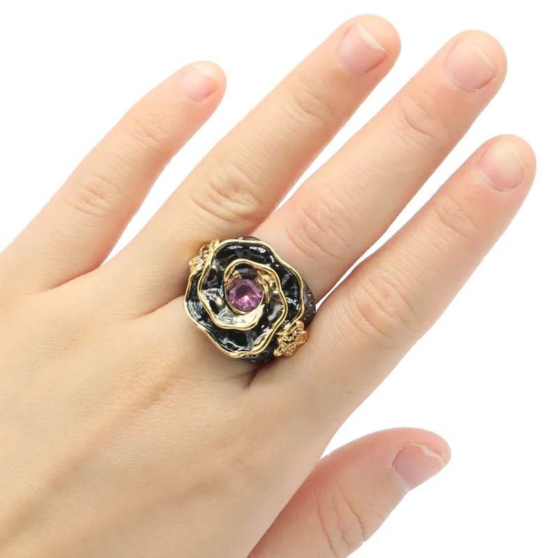 20x20 мм возвышенные античные винтажные розовые турмалиновые Подарочные Кольца