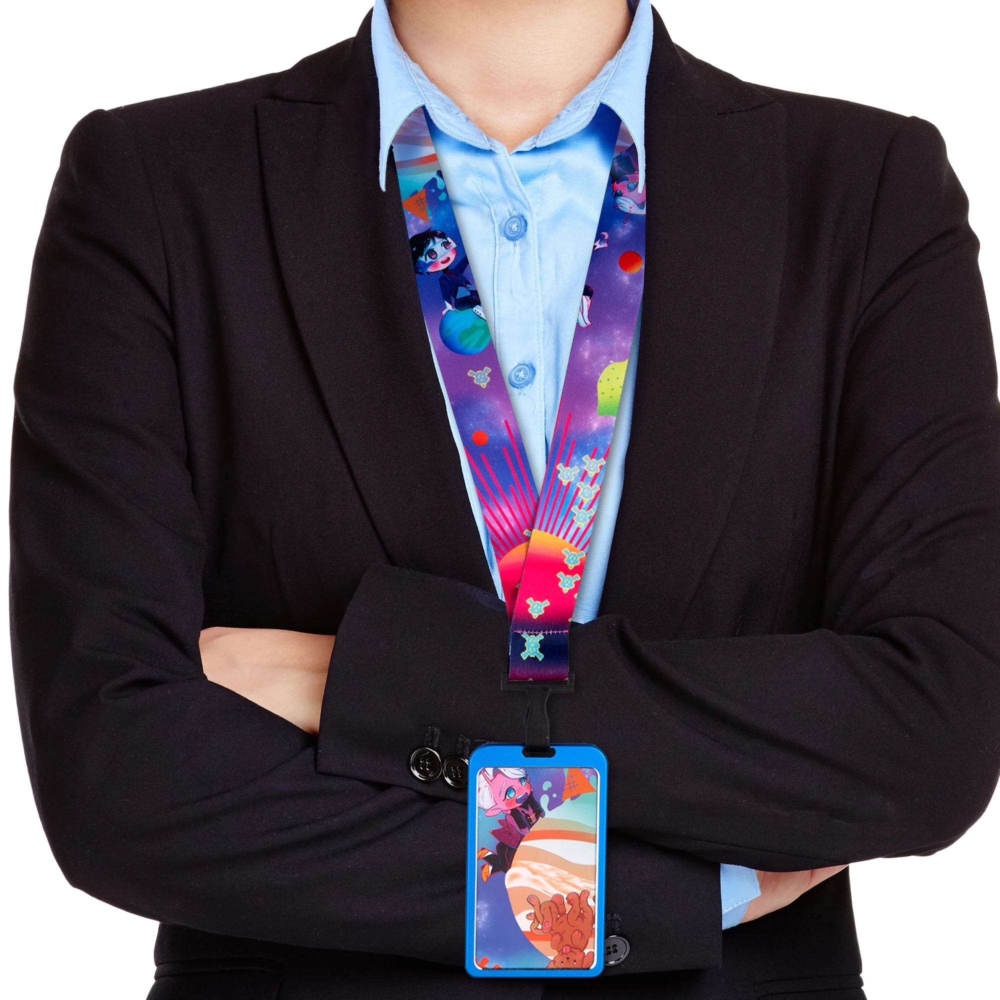 Шнурки для удостоверения личности с индивидуальным принтом офисных вещей