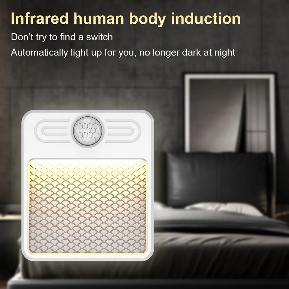 

New Unique LED Light Controlled Human Body Induction Charging Night Light For Wardrobe Hallway Stairs Motion Sensing Lights