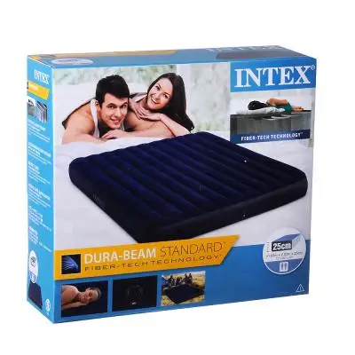 Кровать надувная INTEX Classic downy (Fiber tech) Кинг 183x203x25 см | Спорт и развлечения