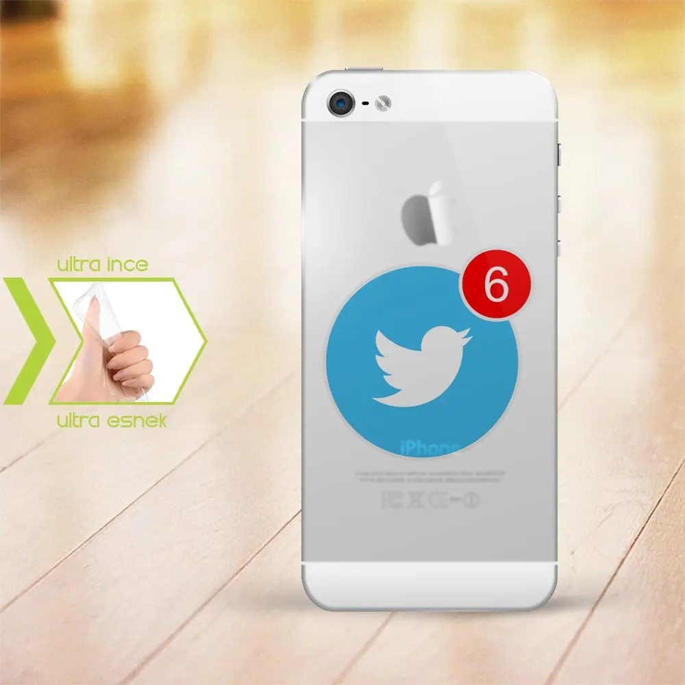 

Personalized iPhone 5-5S Slim Clear Silicone Phone Cover (Twitter-2)