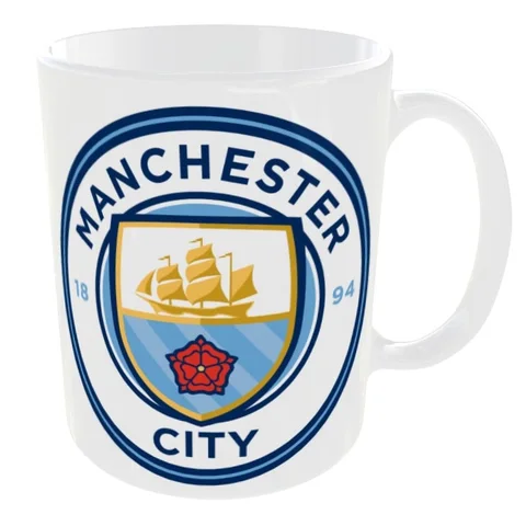 Кружка *Corp Tech* Эмблема ФК «Манчестер Сити», 330 мл, White, кружка с принтом (полная запечатка до краев ручки).
