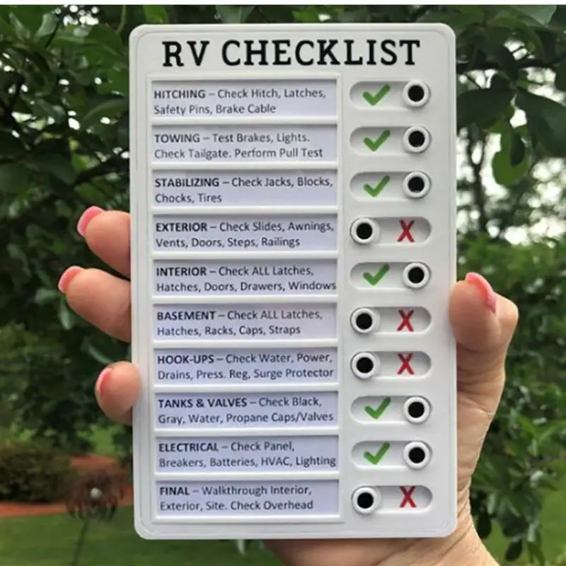 RV Checklist Daily Task Planning Board Portable Detachable Reusable Memo Checklist List Maker Note Stationery Plastic Memo Board