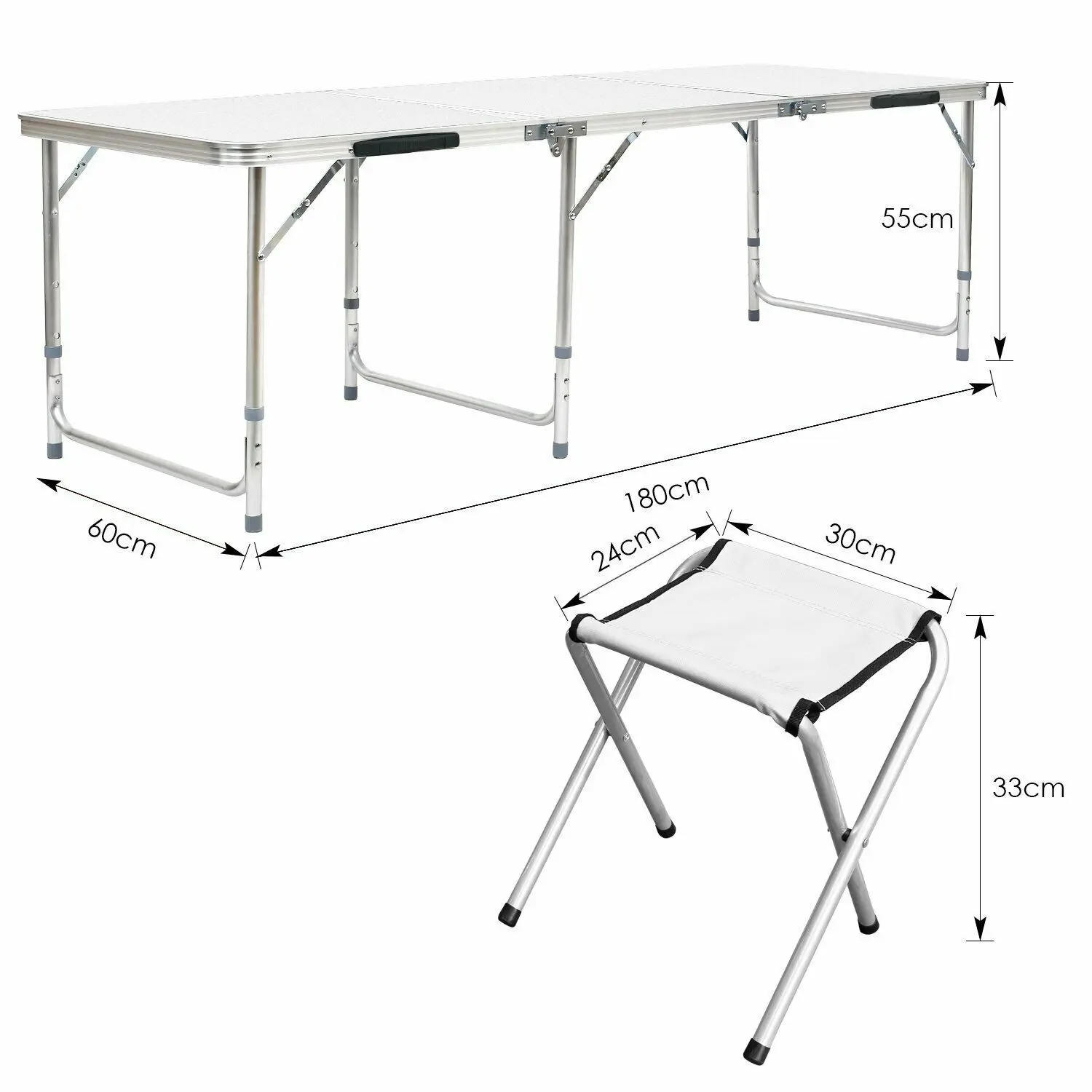 구매 옥외 테이블 Foldable 휴대용 옥외 테이블 야영 접히는 테이블 1.8m 조정 가능한 고도 의자 없음