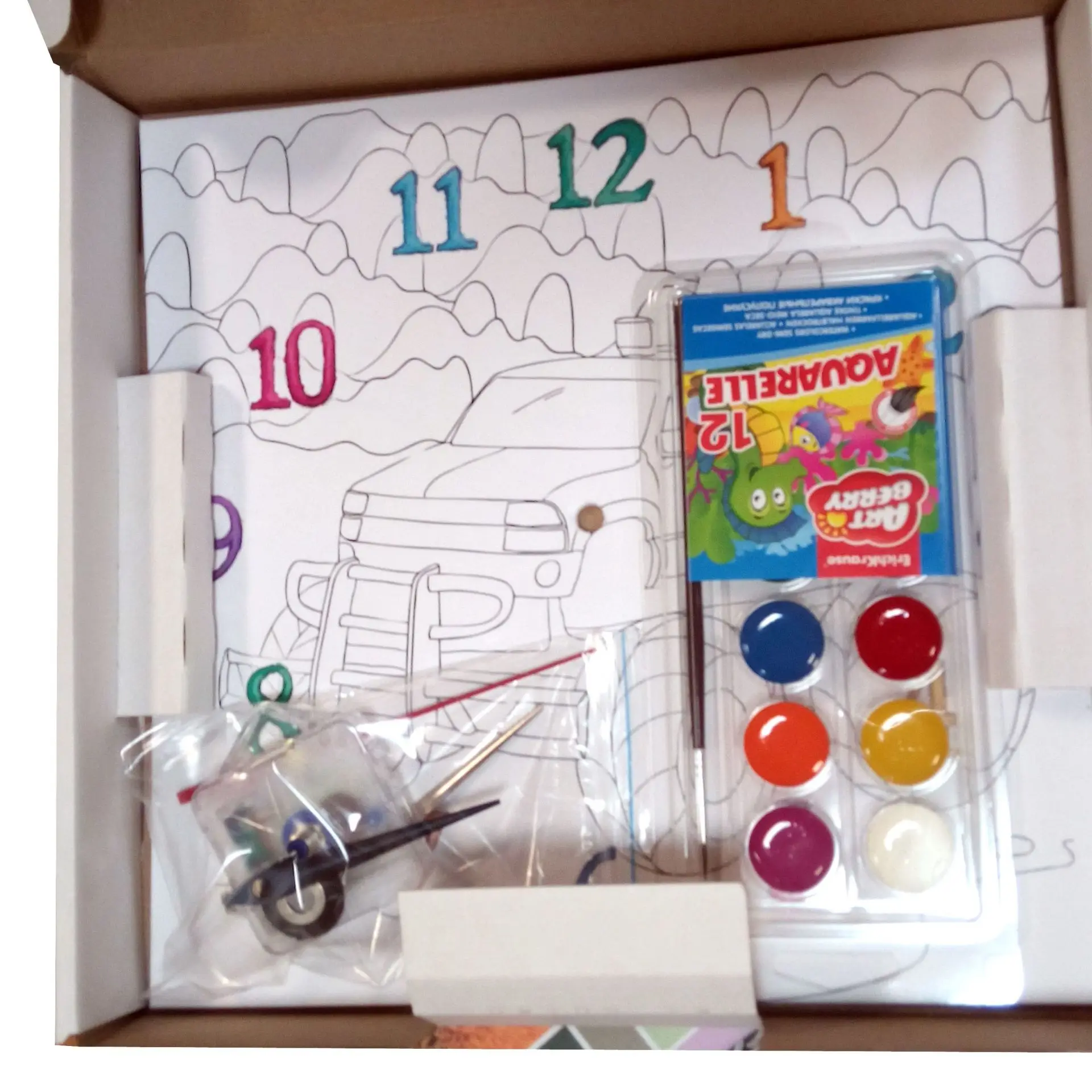 Часы-раскраска на картоне Набор &quotсделай сам&quot детские часы художественный